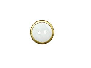 Round 2 Hole Sewing <b>Button</b> White Center Gold Tone <b>Button</b> for Garment Clothing Crafts - Product Image 2