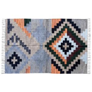 Alfombra Dhurrie de algodón de seda hecha a mano en tamaño de 3x5 pies, perfecta para la decoración del dormitorio o la sala de estar - Product Image 2