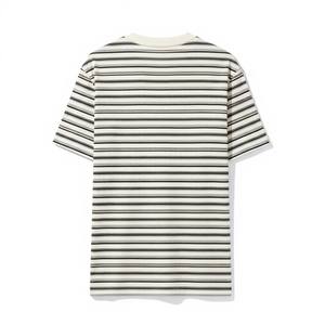 Camiseta de Hombre Casual de Manga Corta, 100% Algodón, Diseño Jacquard Entrelazado, Corte Ajustado, Estampado a Rayas, Transpirable y Ecológica - Product Image 3