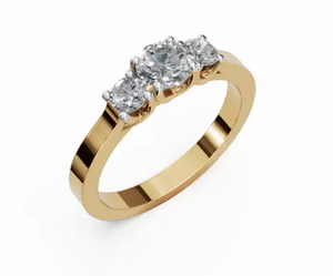 Bague en diamant de laboratoire rond The Eternal Trio, ornée de trois pierres brillantes dans un cadre élégant et intemporel - Product Image 5