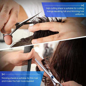 Ciseaux professionnels en acier inoxydable de haute qualité pour la coupe de cheveux, lames aiguisées, outil de coiffure de salon, ergonomique - Product Image 6