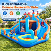 Château gonflable miniature pour usage domestique, coloré, avec toboggan