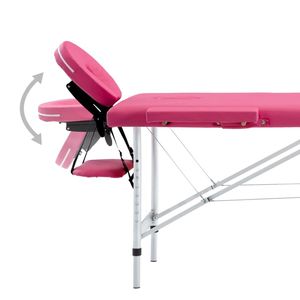 Table de massage pliable en aluminium rose à 4 zones et lit de massage - Product Image 6