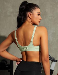Women's Light Green Racerback Sports Bra Scoop Neck Medium Support Breathable <b>Mesh</b> Yoga Workout <b>Top</b> Seamless Design - Product Image 4