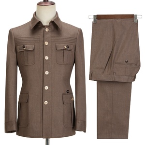 Nouveau Prix Abordable Vente en Gros Sur Mesure Costume de Bureau Formel de Luxe pour Homme en Laine Imprimée Double Boutonnage de Haute Qualité 2026 - Product Image 5
