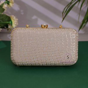 Pochette de soirée brodée artisanale indienne pour femme, couleur bronze, avec bandoulière amovible, sacs à main pour femmes - Product Image 1