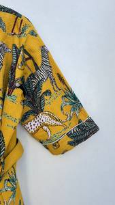 Bata Kimono de Algodón con Estampado Animal, Suave y Absorbente, Ajuste Relajado, para Spa y Uso Doméstico - Product Image 6