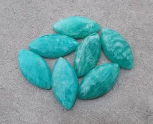 5 cabujones de amazonita natural, piedras preciosas sueltas con forma de marquesa para la fabricación de joyas - Product Image 3