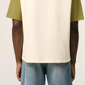 100% Cotton Heavyweight Oversized Seam T Shirt High Quality with Boxy Fit Silk Screen Custom Beige Green Raglan T-Shirt Men - Product Image 6