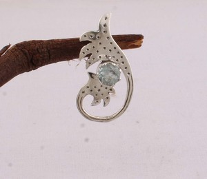 Colgante de Topacio Azul Natural, Joyería de Plata de Ley 925, Colgante de Piedra Preciosa Facetada, Estilo Vintage, Collar de Topacio Azul Cielo para Mujer - Product Image 4