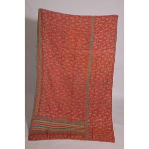 Floral Kantha <b>Quilt</b> Boho Cotton <b>Throw</b> Handmade Indian Vintage Reversible Blanket Bedspread Rustic Decor - Product Image 2
