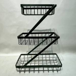 Support de rangement à 3 niveaux en fil métallique pour fruits, légumes et collations, idéal pour comptoir de cuisine et garde-manger - Product Image 3