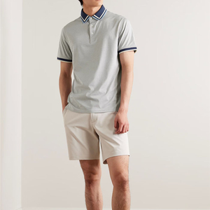 Camisa de Golf Casual para Hombre, de Manga Corta, con Botones, Personalizada, de Color Sólido, Transpirable, Antiarrugas, de Secado Rápido, 100% Algodón Tejido - Product Image 1
