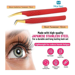 Red and Gold Color Wholesale Rate Custom Made Durable Stainless Steel Beauty Instruments Eyelash Extension and Volume Tweezers - Product Image 6