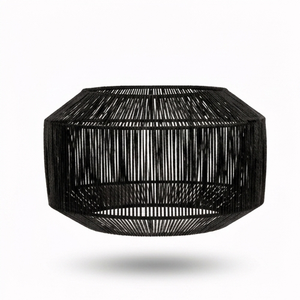 Lampe suspendue artisanale en rotin naturel, lanterne élégante de style bohème côtier, lustre de plafond en bambou écologique - Product Image 2