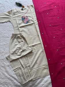 Trending Arrival Women Pure Cotton Kurta Pant Dupatta Set Latest Designer <b>Kurti</b> with Pakistani-Style Salwar Kameez Ethnic Suit - Product Image 5