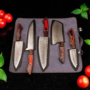 Juego de cuchillos de chef de acero de Damasco, colección de cuchillos de cocina de lujo con mangos ergonómicos para la preparación diaria de alimentos - Product Image 2