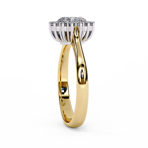 Anillos de diamantes, anillo de compromiso, oro sólido de 14K, diamante cultivado en laboratorio de 0.5 CT, corte ovalado y corte brillante redondo, colección de joyería de diamantes. - Product Image 2