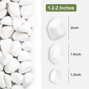 Galets de rivière blancs comme neige, polis naturellement, écologiques, pierres décoratives pour l'aménagement paysager moderne des jardins - Product Image 2
