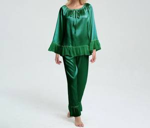 เสื้อชุดนอนผ้าฝ้ายซีร์ซัคเกอร์สำหรับผู้หญิง 2 ชิ้น ระบายอากาศได้ดี แขนสั้น ทรงสบาย พิมพ์ลายตามสั่ง ขายส่งจากโรงงาน - Product Image 1