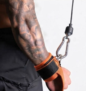 Sangle de soutien réglable pour poignet avec fermeture auto-agrippante pour la musculation, équipement de protection pour hommes, orange et noir - Product Image 1