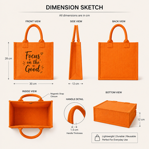 Bolsa de Yute Naranja con Cierre Magnético, Impresión Personalizada, Ecológica, Reutilizable, para Bodas, Exposiciones, Compras, Regalos, AMANI, Tamaño Pequeño - Product Image 2
