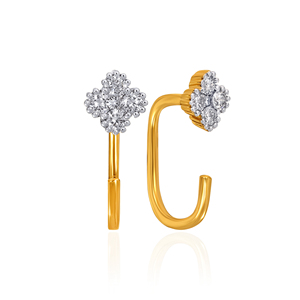 Boucles d'oreilles créoles de luxe en diamant de laboratoire, plaqué or rose 18 carats, élégantes et de créateur pour femmes et jeunes filles - Product Image 2