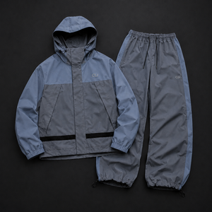 Customized Embroidered Logo Nylon Windbreaker Contrast Color Reflective Trim <b>Waterproof</b> <b>Tracksuit</b> Outdoor Jacket & Joggers Bulk - Product Image 5