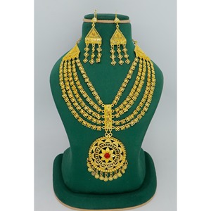 Newly Designed Premium Quality <b>Gold</b> Plated Short Necklace <b>Set</b> With Earrings & Ring & Bracelet <b>Jewellery</b> Fine Finished Charming - Product Image 5