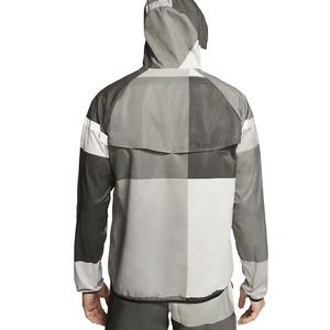 Chaqueta cortavientos impermeable ligera para hombre, con capucha, diseño de bloques de color, estilo patchwork, para deportes al aire libre, informal, con cremallera, para senderismo. - Product Image 4