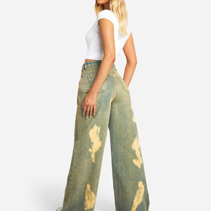 Jeans de mezclilla de cintura media de alta calidad para mujer, de pierna recta, holgados, transpirables y de color liso, a la moda - Product Image 2