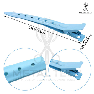 Barrettes à bec de canard professionnelles bleu ciel en métal enduit, haute tension, pour sectionnement en salon, pinces de coiffeur en gros - Product Image 3
