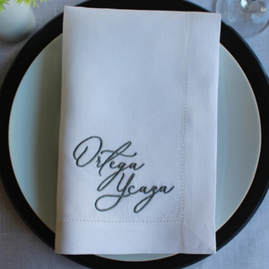 Serviettes en lin brodées personnalisées en gros mariage hôtel événement salle à manger tissu de coton pour mariages hôtels autres occasions - Product Image 6