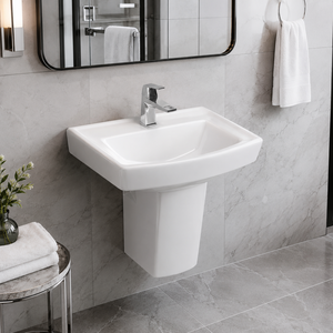 Lavabo mural semi-encastré Techno, garantie 5 ans, finition peinte, facile à nettoyer - Product Image 3