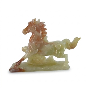 Figurine de cheval en onyx sculptée à la main, style animal, modèle en pierre sculptée, décoration d'intérieur, objet de collection - Product Image 2