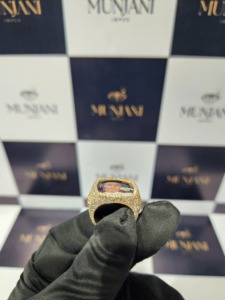 Anillo Conmemorativo Personalizado de Plata de Ley 925 con Moissanita VVS, Anillo con Foto Personalizada, Anillo Hip Hop con Incrustaciones, Pasa la Prueba del Diamante - Product Image 4