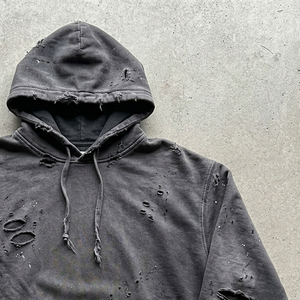 Vintage Wash Distress Hoodie <b>Men</b> Winter Streetwear Distress Hoodie <b>Men's</b> <b>Pullover</b> Distressed Hoodie <b>Men</b> - Product Image 4