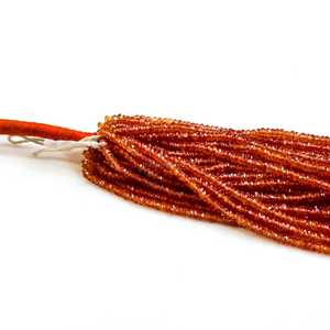 Perles facettées en saphir orange naturel, 16 pouces, 2,2-4 mm, perles de pierres précieuses en saphir orange pour la fabrication de bijoux, vente en gros - Product Image 6