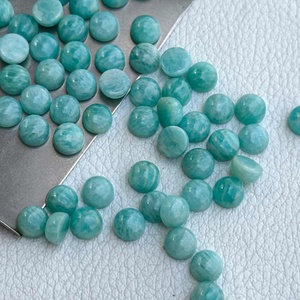 Calibrated 9mm Natural Amazonite Smooth Round Cabochon High Grade Loose Gemstone Handmade for Jewelry Making at Wholesale Price - Product Image 2