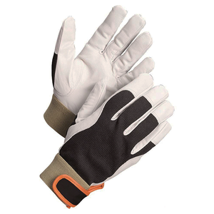 Guantes de Trabajo de Cuero de Cabra con Forro de Tela de Algodón Interlock, Transpirables, Impermeables, Antideslizantes, para Construcción - Product Image 1