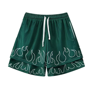 Pantalones Cortos Retro Personalizados al por Mayor para Hombre, de Poliéster Estampado Vintage, con Cierre de Cordón en la Cintura Media - Product Image 1