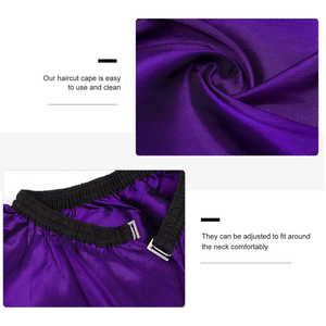 Cape de coiffure professionnelle rouge imperméable en polyester, logo personnalisé, taille ajustable, pour salon de coiffure. - Product Image 6