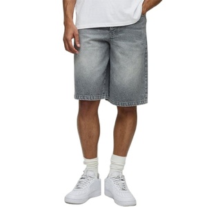 Men's Casual Denim Shorts <b>Elastic</b> Waist Stretch Fit Solid Pattern Quick Dry Comfortable Fabric Custom Logo Wash Color Size - Product Image 2