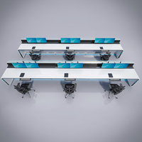 Console de contrôle industrielle, poste de travail d'opérateur, table de centre de commande, mobilier de salle de contrôle et de surveillance de sécurité