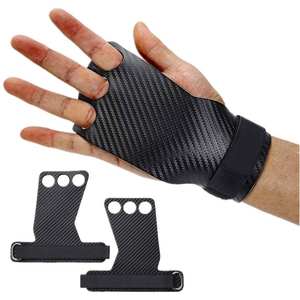 Agarraderas de Powerlifting Personalizadas con Logotipo, 3 Orificios, Protector de Palma, Accesorio para Ejercicio en Gimnasio con Área de Masaje para Dedos - Product Image 1