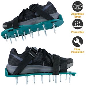 1 paio di scarpe aeratore da giardino per impieghi gravosi con cinghie regolabili aeratori manuali sandali a punta in erba per giardino prato - Product Image 1