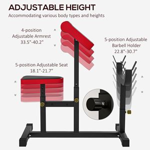 Banc de musculation pliable noir 265 LBS pour curls, entraînement de force à domicile, réglable, pour exercices assis, barre isolée, haltères, biceps - Product Image 4