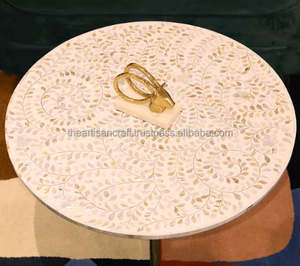 โต๊ะกาแฟประดับมุกทำด้วยมือดีไซน์แบบฝังที่ซับซ้อนของตกแต่งบ้านที่กลางเฟอร์นิเจอร์หรูหราไม่เหมือนใคร - Product Image 3