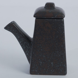 Brown Reactive Glaze <b>Ceramic</b> Square Soy Sauce <b>Pot</b> 200ml with Lid for Kitchen Restaurant Tableware Soy Sauce Vinegar Serving - Product Image 1