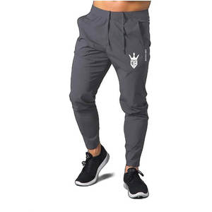 Pantalones de entrenamiento fitness personalizados para hombre, pantalones de chándal holgados elásticos de alta elasticidad, pantalones de chándal de algodón de secado rápido, estampado recto, OEM - Product Image 2